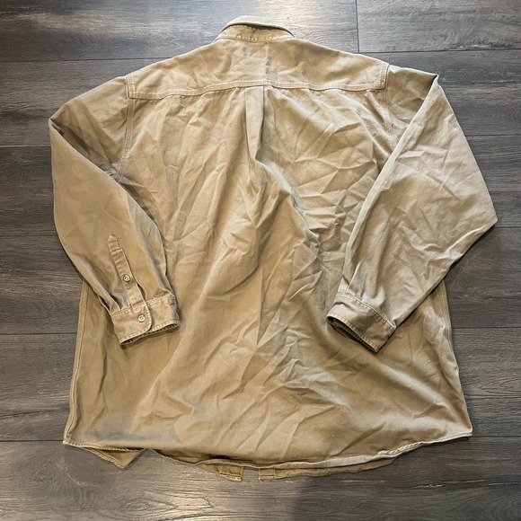 Carhartt Men's Heavy Duty Cotton Button Down Long Sleeve Work Shirt S09MRH Tan - Picture 4 of 6